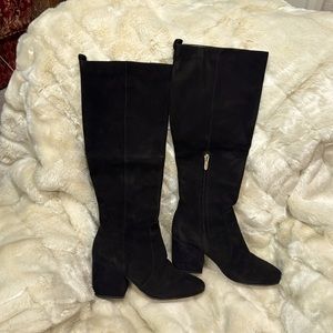 Women’s Sam Edelman black suede boots.